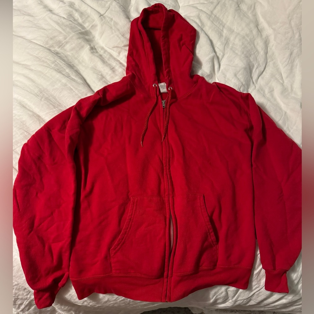 Red Hanes Zip Up